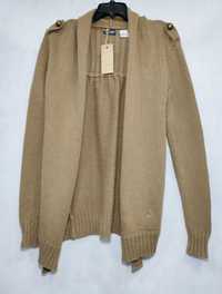 Sweter damski zakładany khaki długi LA REDOUTE 36/38 SW0048