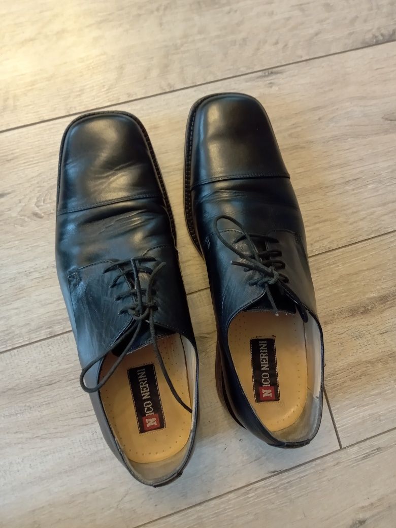 Eleganckie buty, półbuty męskie. Wizytowe, garniturowe. 43. Skóra.