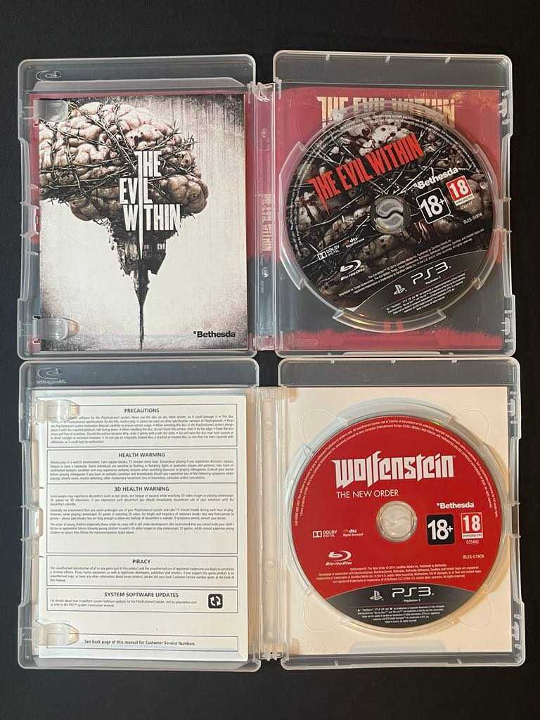 The Evil Within + Wolfenstein New Order PS3 Stan Jak Nowy