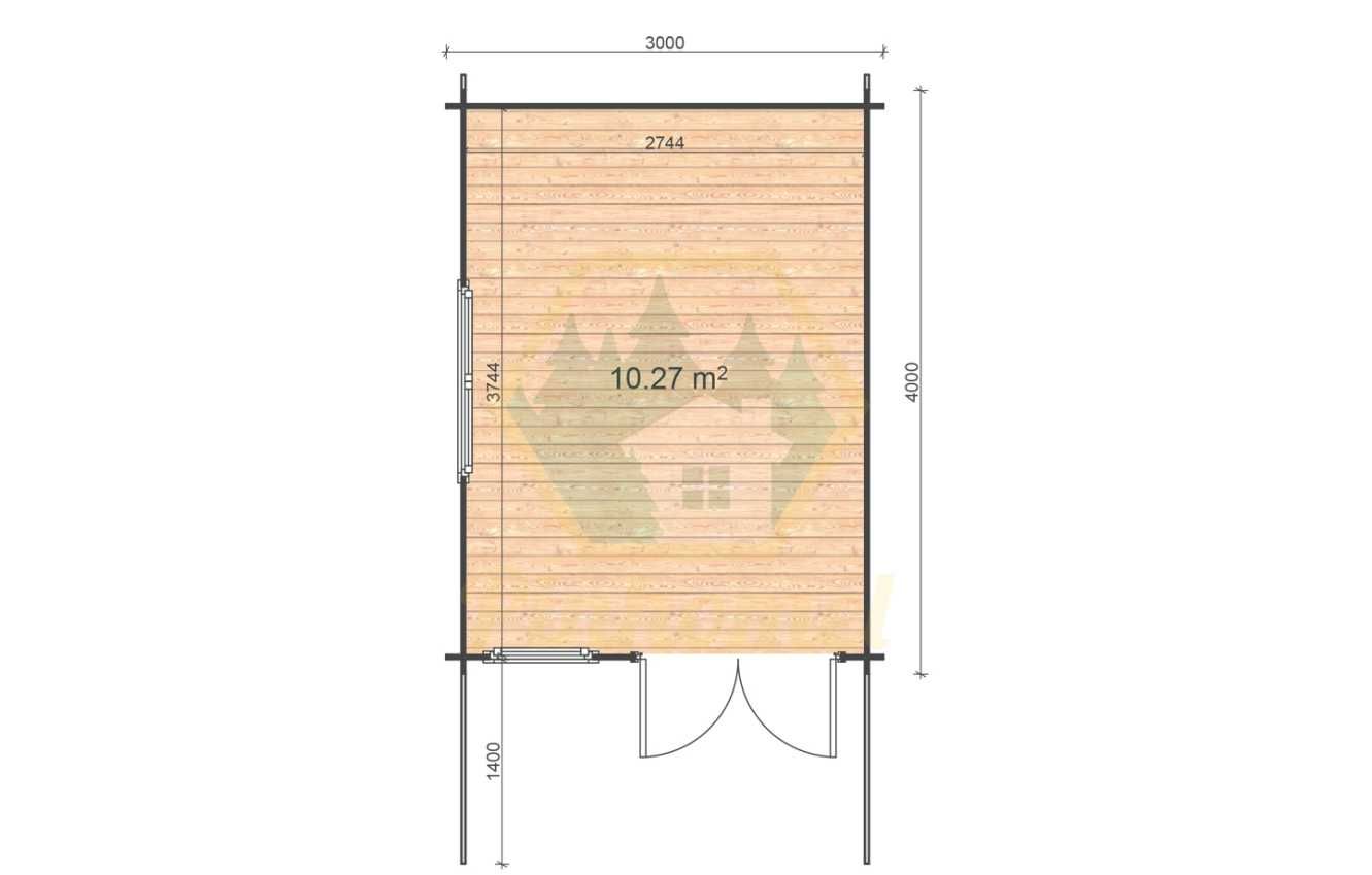 Abrigo de jardim Alva 3x4m