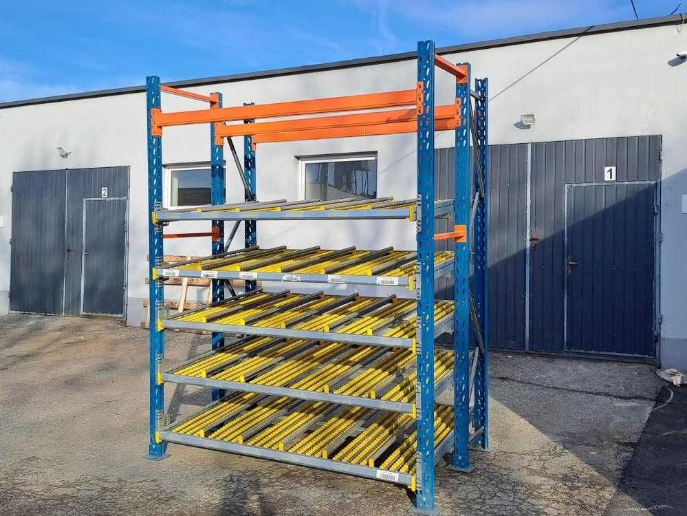 Regał magazynowy przepływowy Karton Flow WDX Interroll 200 x 130 cm