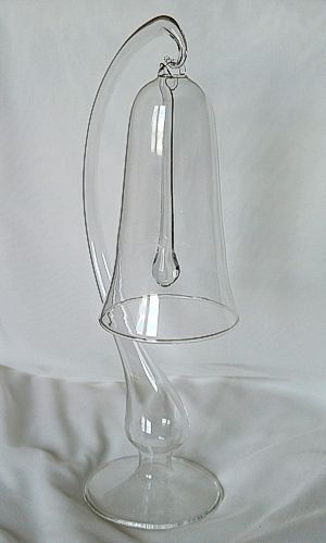 Wielki dzwonek szklany 2 częściowy - naprawdę dzwoni! 13cm