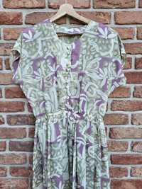Sukienka Vintage z plisami M-XL kwiaty