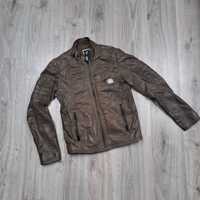 męska skórzana kurtka G Star RAW Leather MFD Biker Jacket S-M 
brązowy