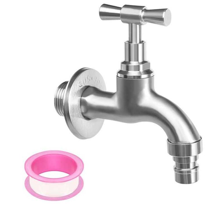 Kran czerpalny stan nierdzewna CAINCAY z przyłączem 3/4" i 1/2"