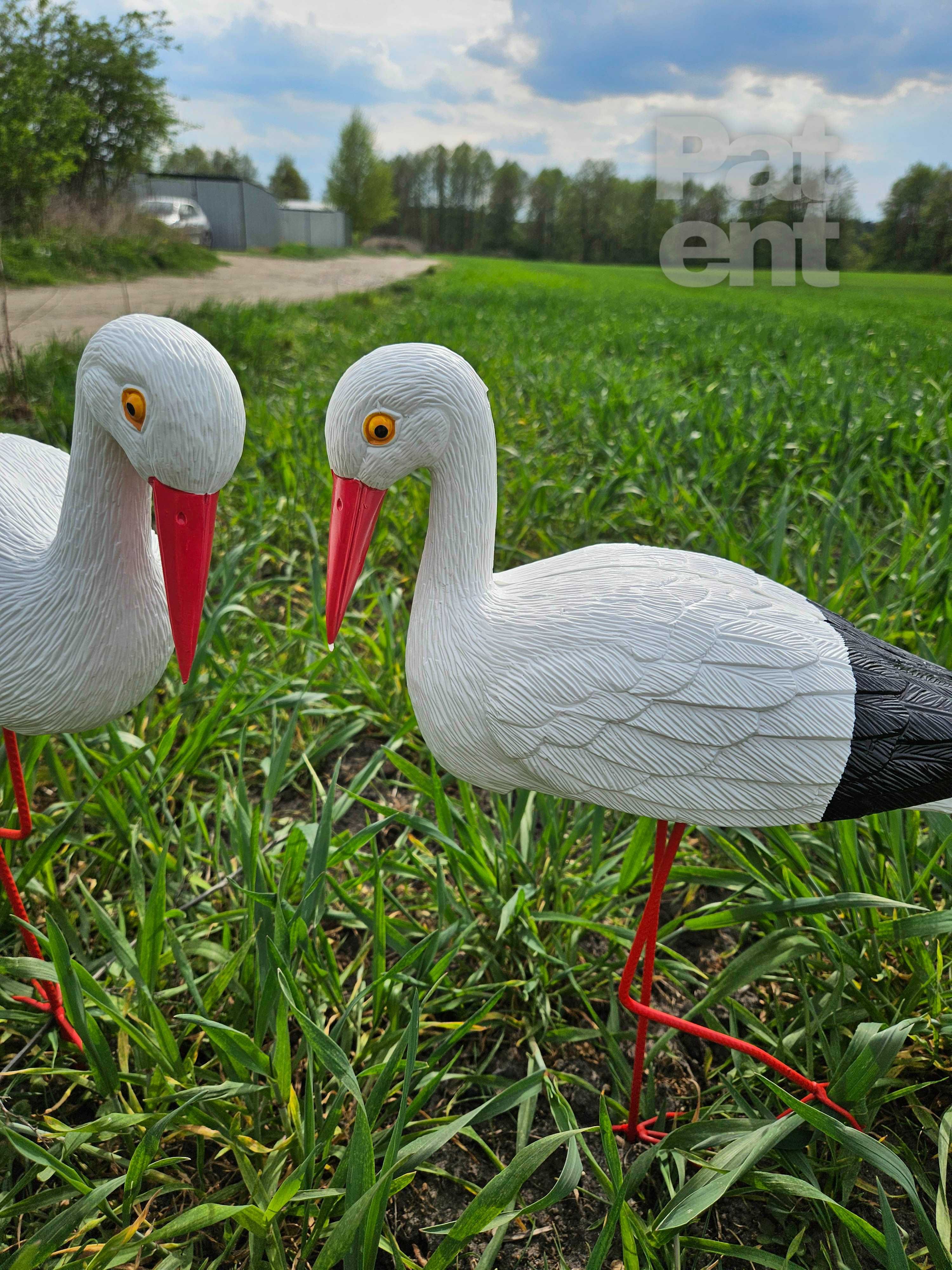 Figurki bocian bociek do ogrodu dekoracja działka ozdoba 2 szt.