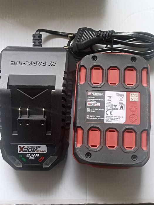Parkside Conjunto de Carregador e bateria 20V 2Ah