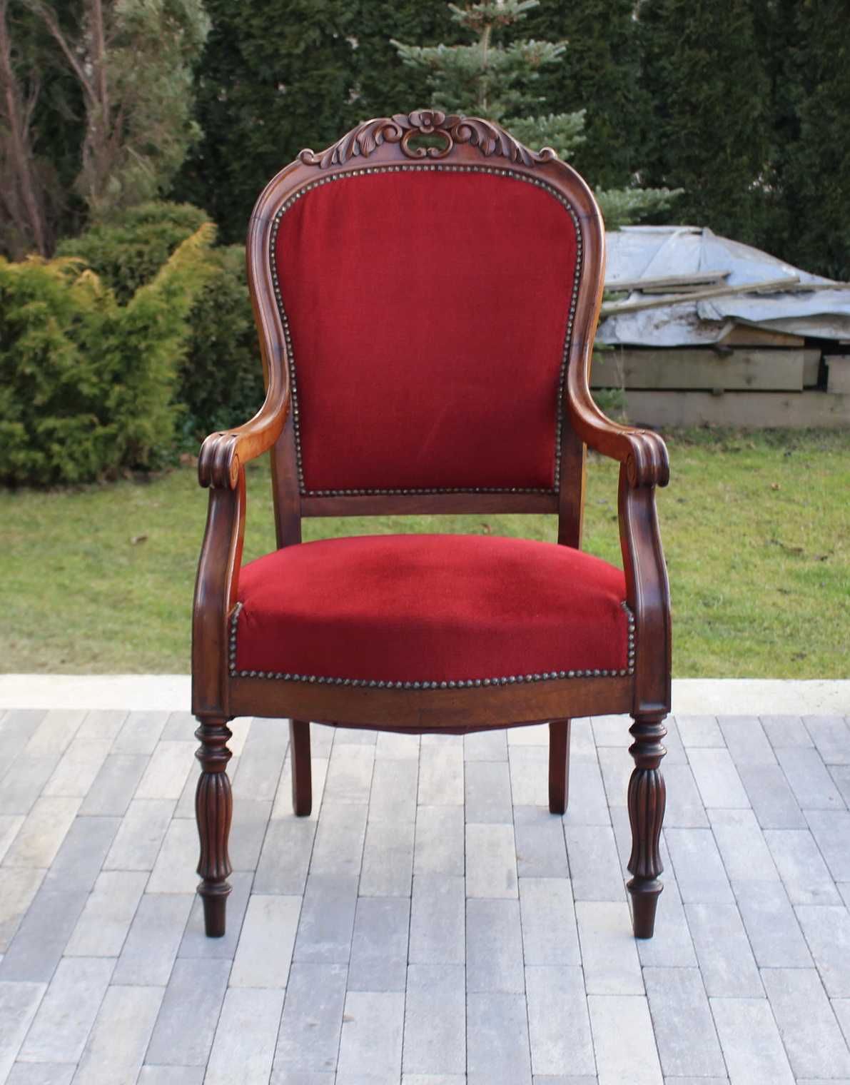 Fotel tron w stylu eklektycznym drewno egzotyczne