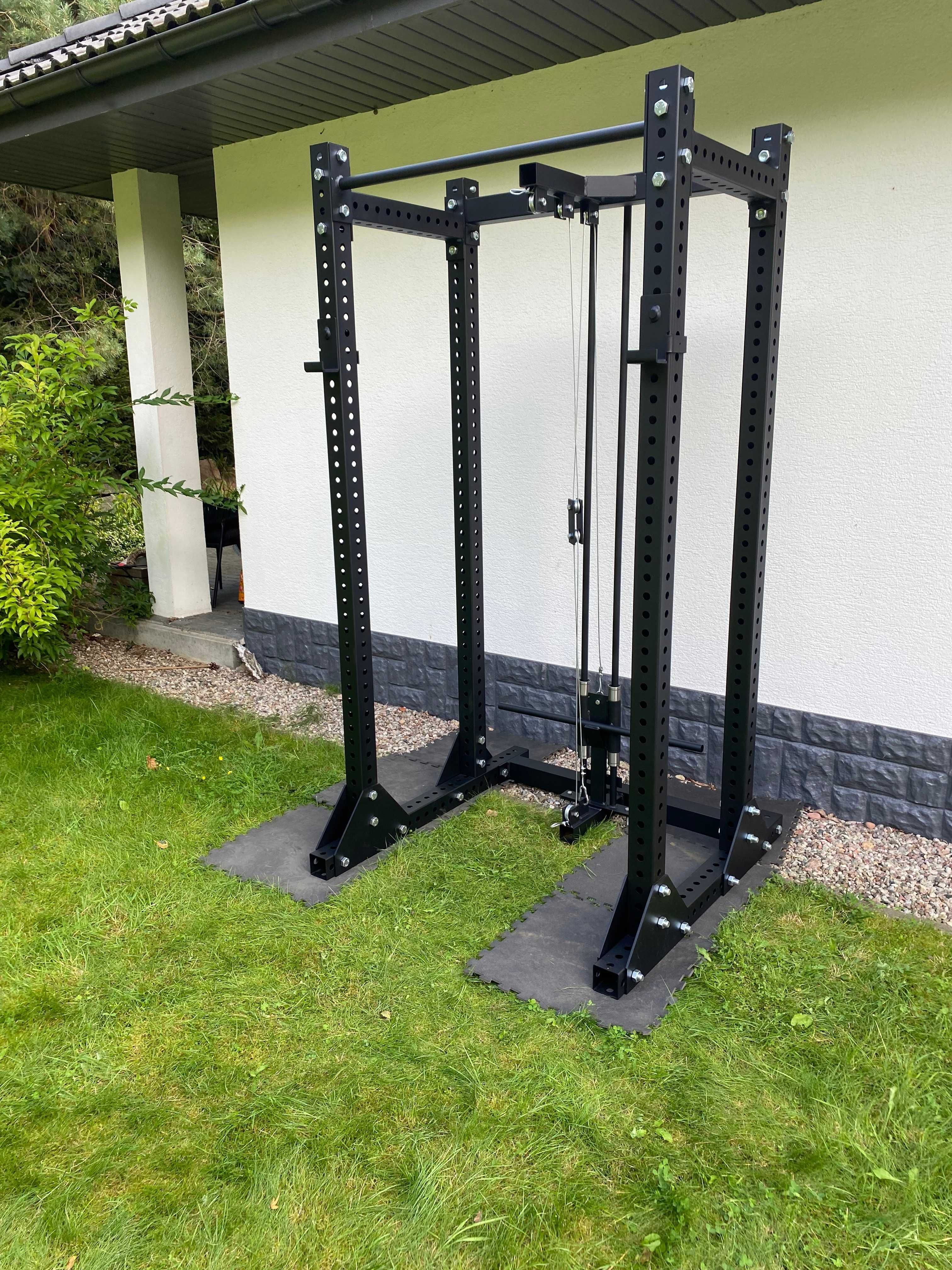 POWER RACK 80X80X3 + Wyciąg góra dół + haki na sztangę / siłownia