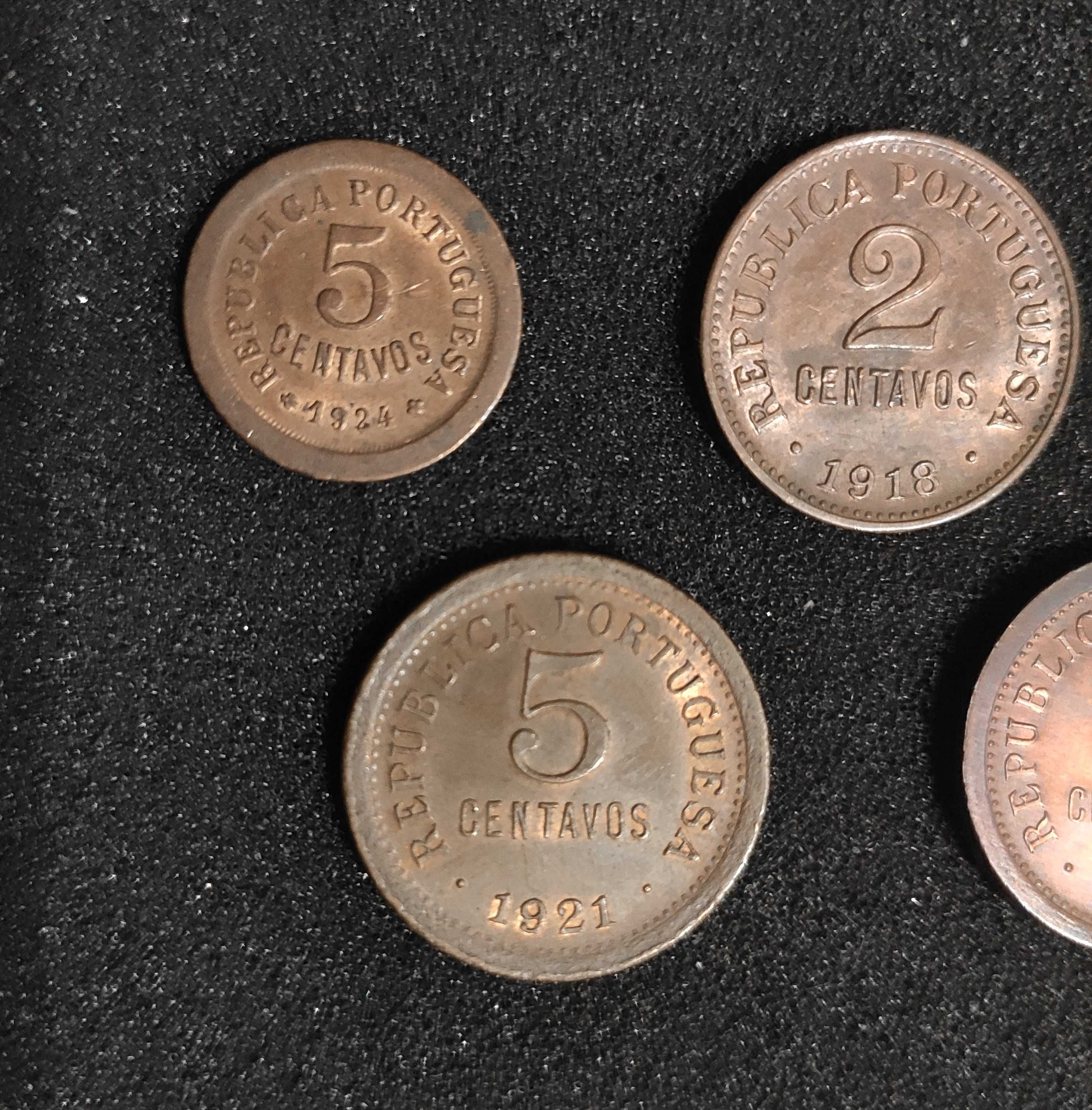 5 Moedas de 2 e 5 Centavos - 1918 | 1921 | 1924 | 1925