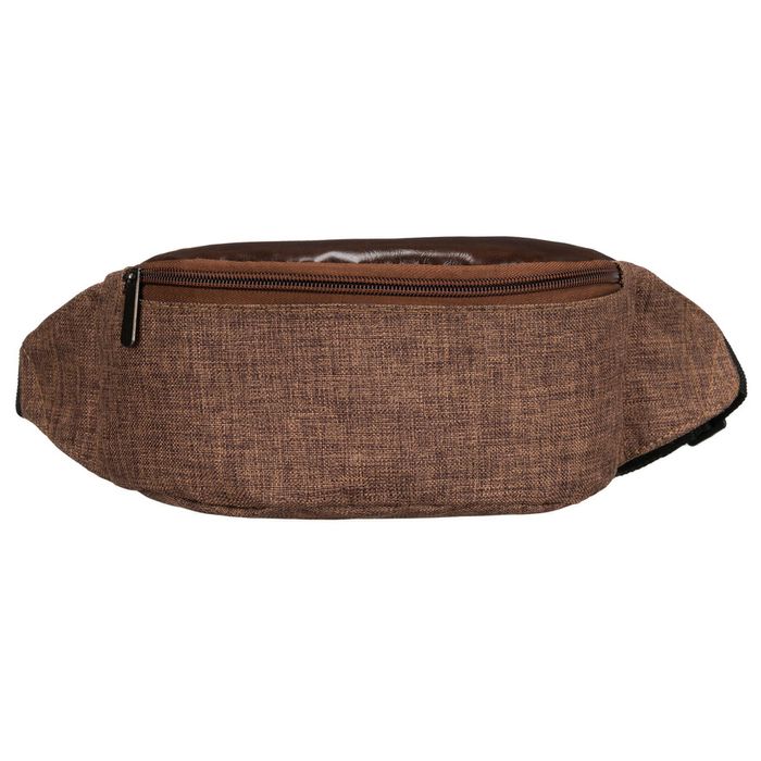 brązowa saszetka z poliestru zawieszona na regulowanym pasku - loren