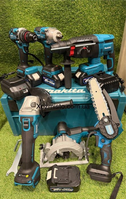 Набір 6в1 Акб Makita 48VШуруповерт,Гілкоріз,УШМ,Перф,Гайковерт,Дискова