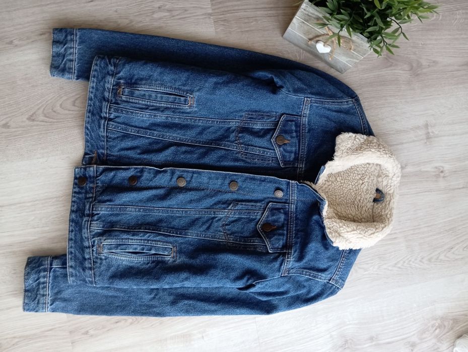 Kurtka jeansowa damska z kożuszkiem