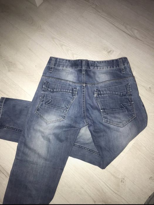 Spodnie z przeszyciami, kieszeniami, niski stan xxs/xs