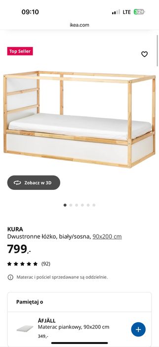 Łóżko dzieciece IKEA Kura