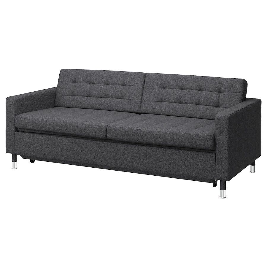 Ikea LANDSKRONA
Rozkładana sofa 3-osobowa, Gunnared ciemnoszar/metal