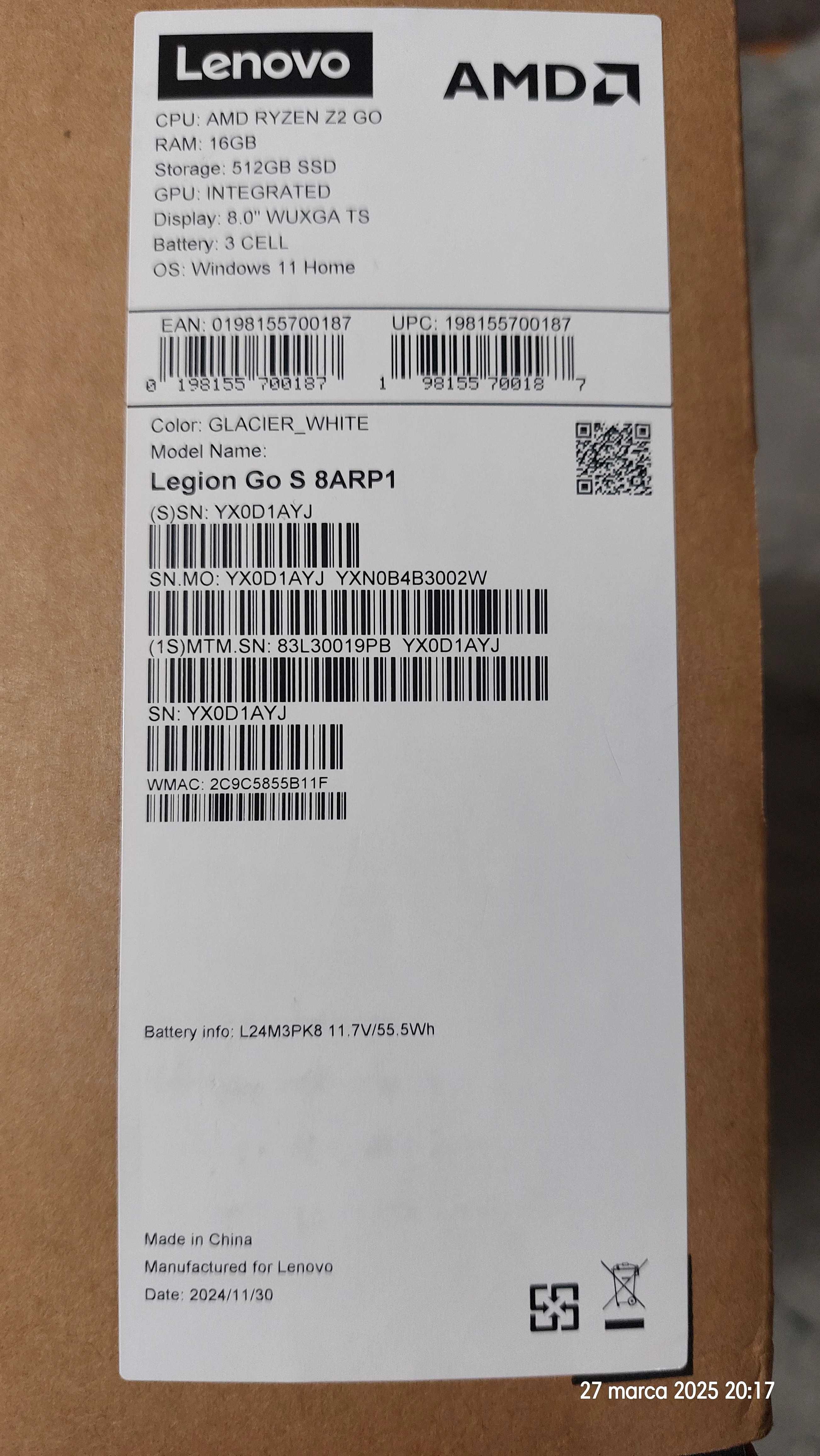 Konsola Lenovo Legion Go S 8ARP1