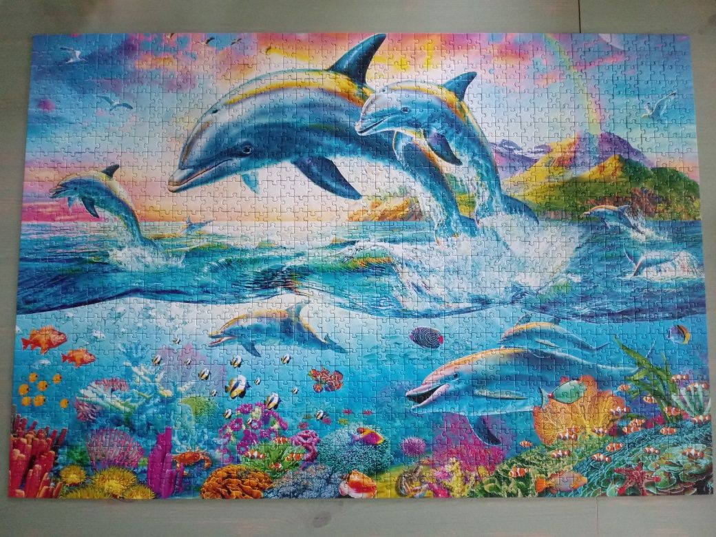 Trefl 1500 Puzzle Rodzina Delfinów delfiny