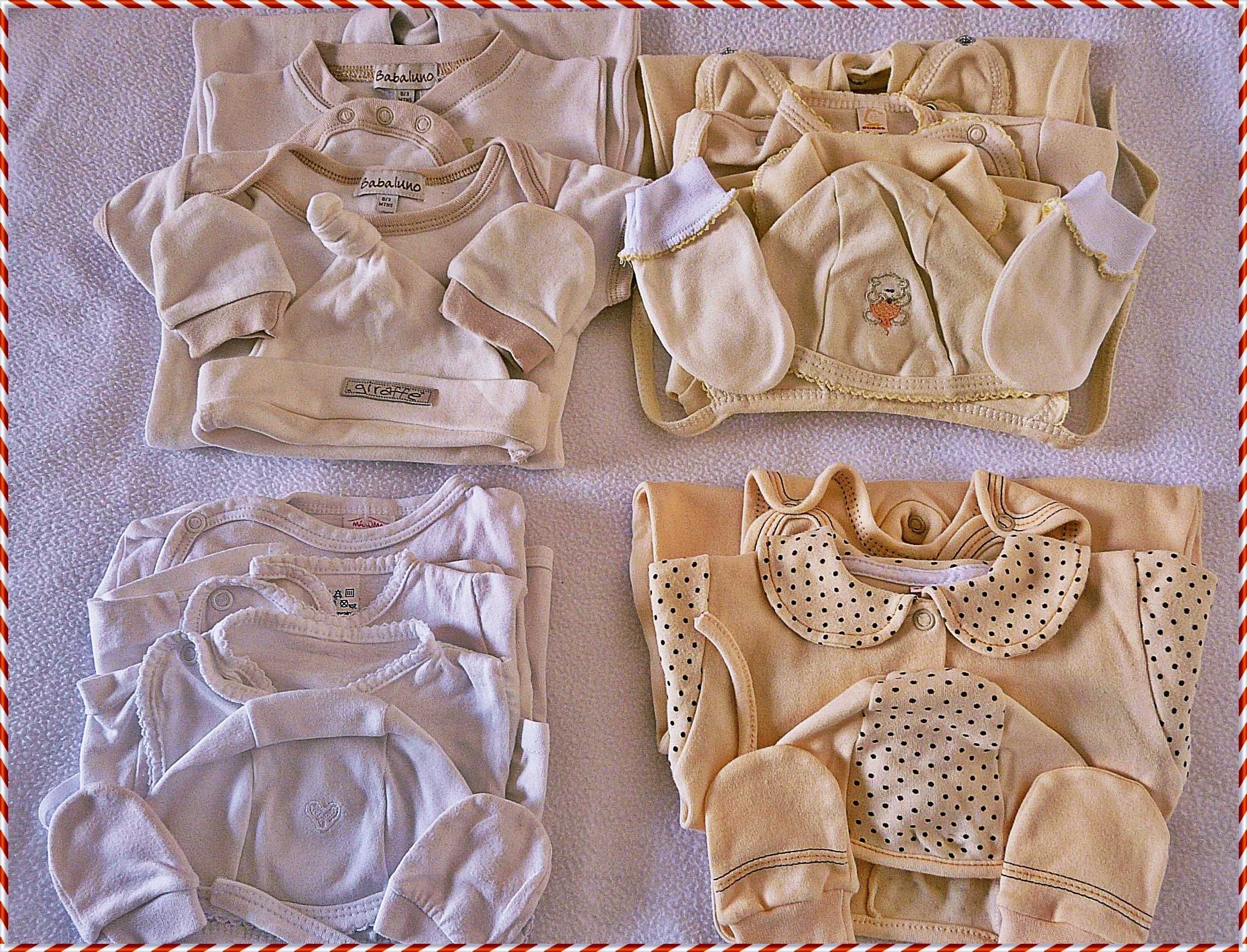 Ubranka niemowlęce, 2 śpioszki i 1 koszulka, 2be3, r. 62.