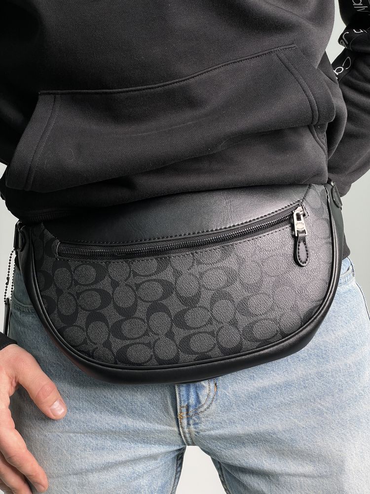 Чоловіча сумка Coach мужская сумка бананка мессенджер барсетка слинг