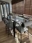 Sala de jantar: Mesa Ferro e Vidro com 6 Cadeiras