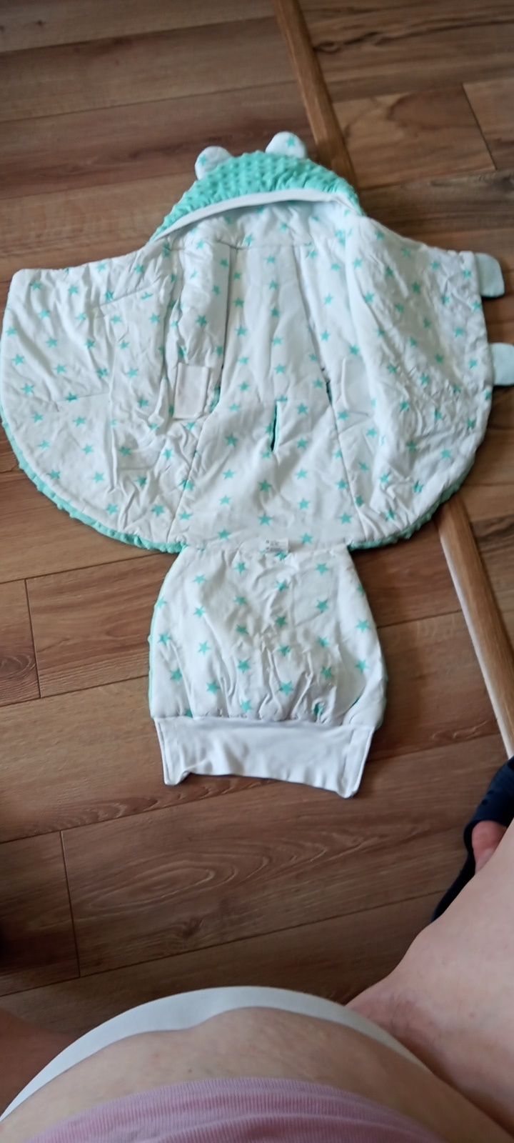 Becik kocyk do samochodu fotelika super ciepły minky i bawełniany