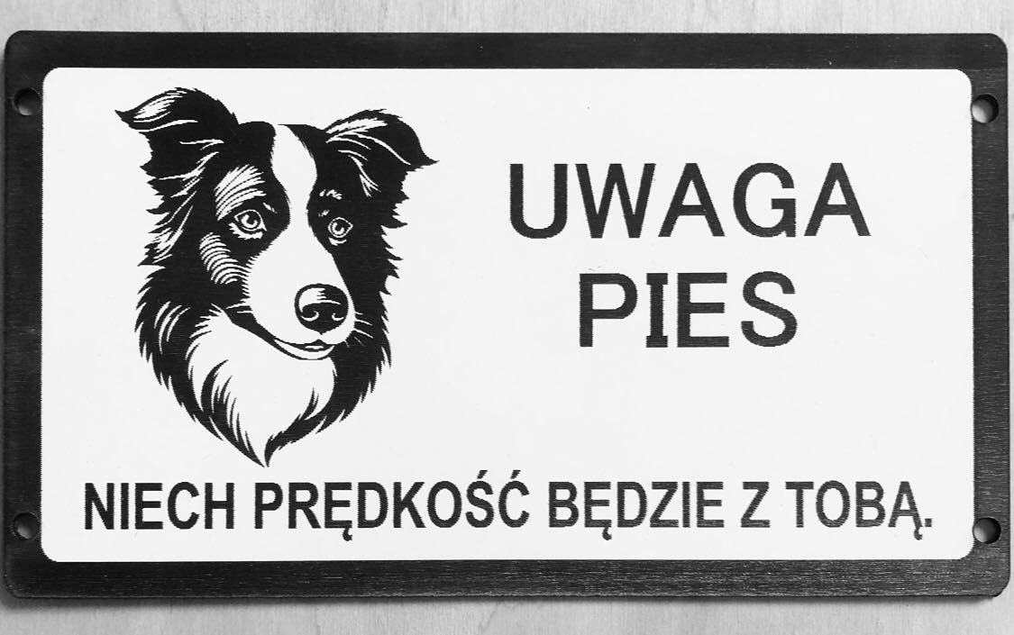 Tabliczka uwaga pies różne rasy