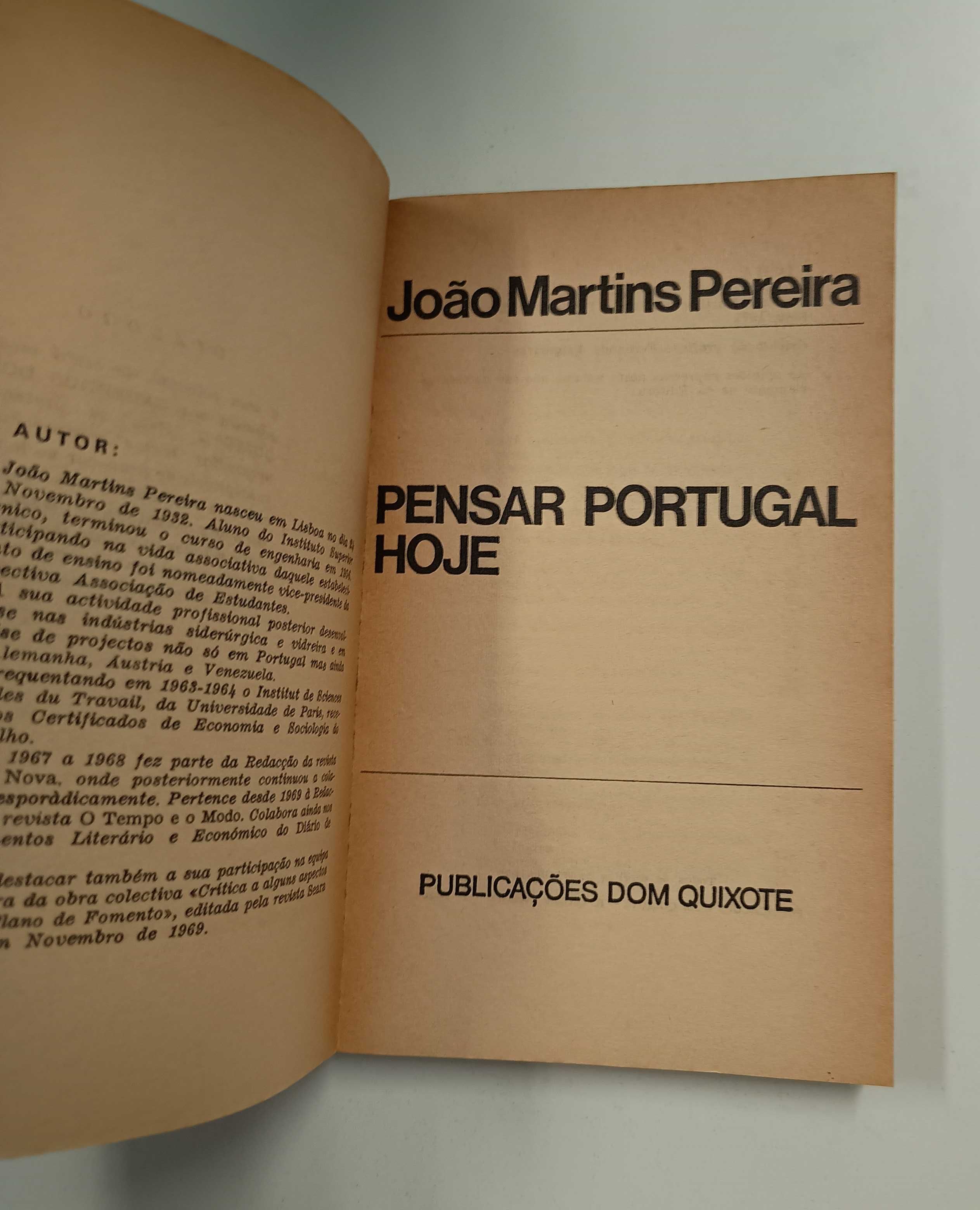 Pensar Portugal Hoje, de João Martins Pereira