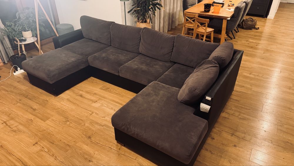 Kanapa naroznik sofa funkcja spania pojemniki