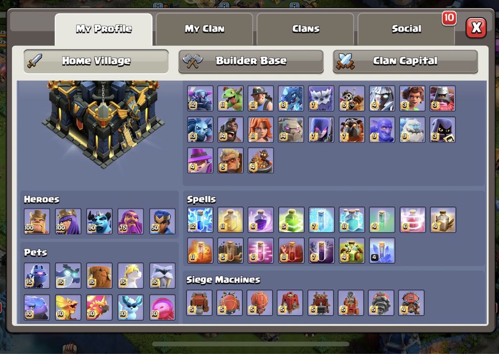 Акаунт клеш оф кленс 17тх