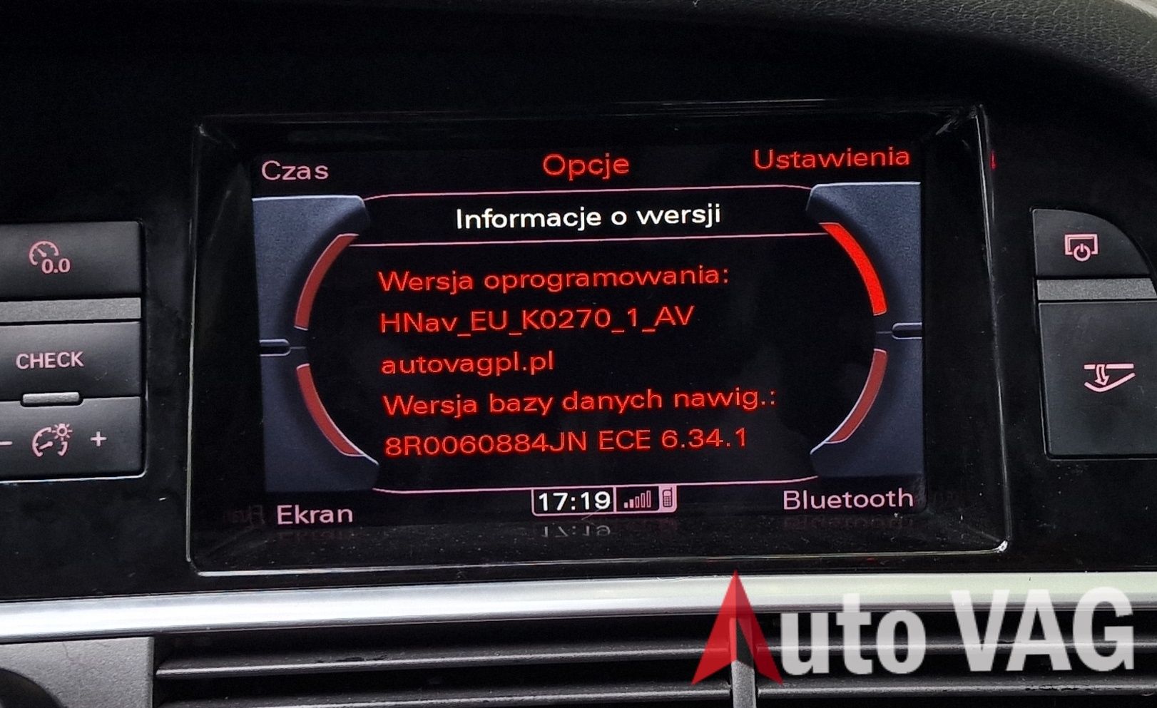 Polskie Menu, Nawigacja Audi VW SEAT Skoda MMI 3G Konwersja USA