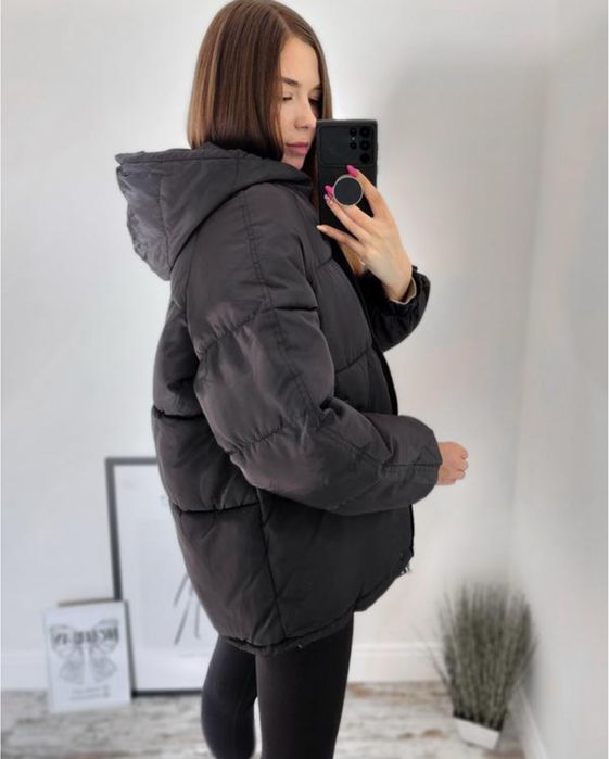 Нова оверсайз жіноча зимова чорна куртка. РОЗПРОДАЖ!!