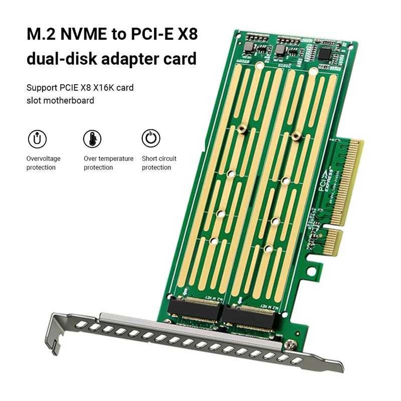 Адаптер SSD типа U.2 и U.3 SFF-8639 и M.2 NGFF NVMe на PCI-e x1, x4 x8