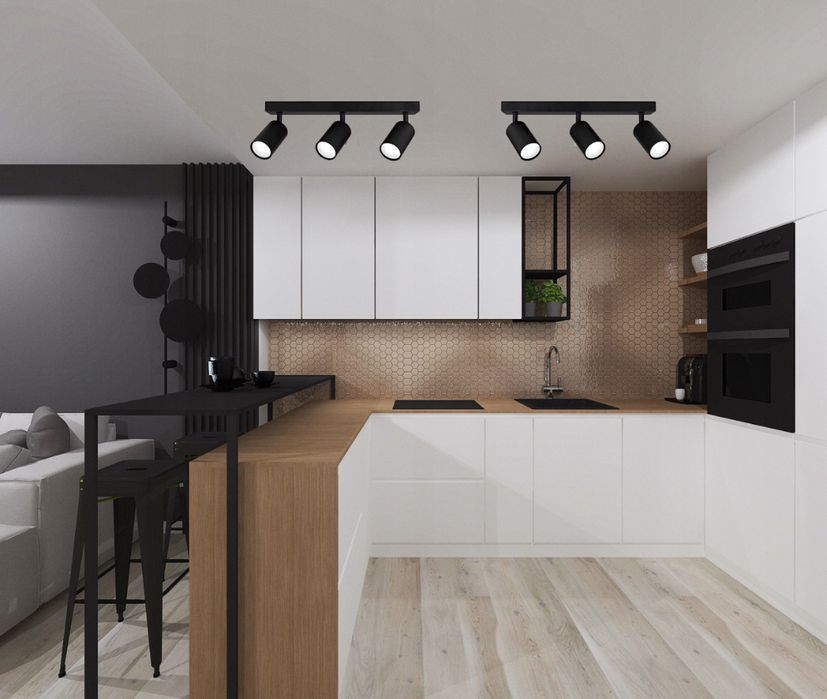 Lampa Sufitowa Kinkiet Spot Oprawa Halogenowa 3x GU10 Czarna