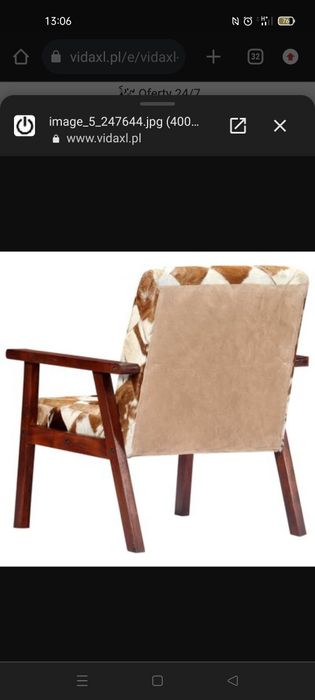Fotel z koziej skóry-nowy "bez metki"