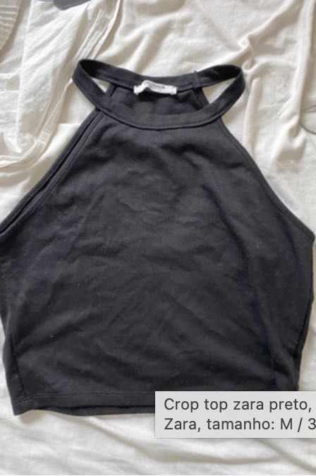 halter top Zara preto