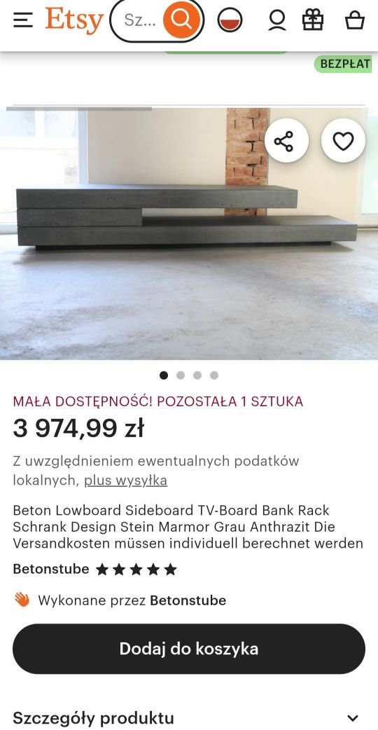 TV Lowboard beton