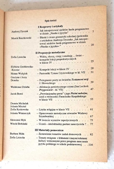 Język Polski w Szkole dla klas IV-VIII. Numer 5. Rok szkolny 1992/1993