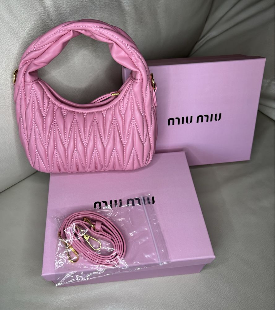 Сумка miu miu (міу міу, миу миу) рожева
