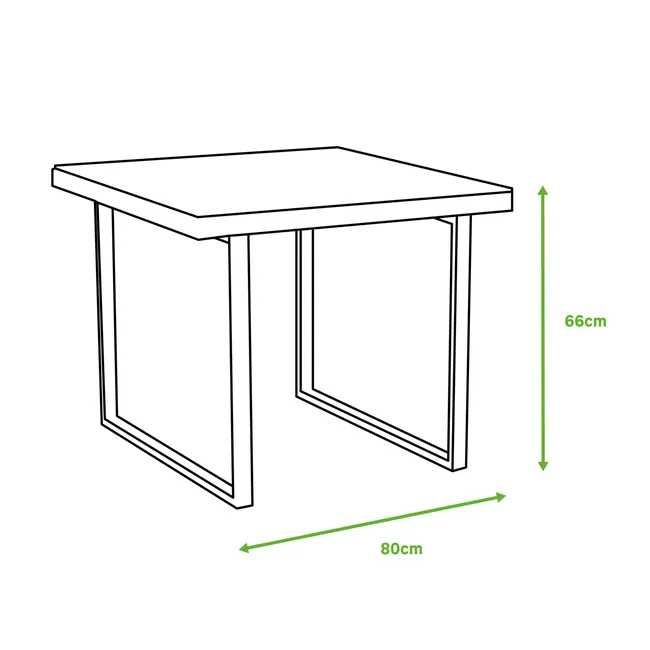 Mesa rattan/aço com tampo de vidro