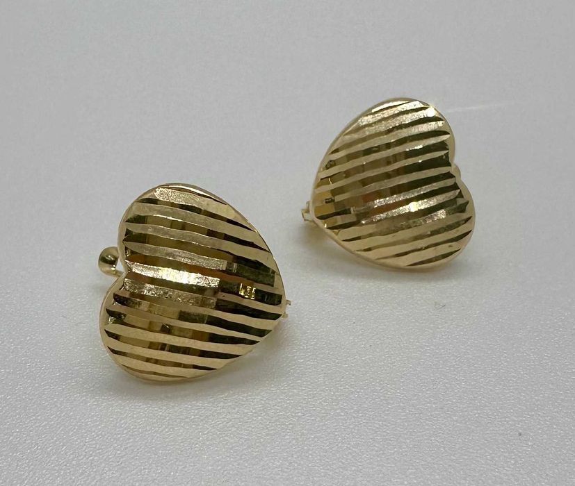 Złote kolczyki serca rodowane 1,92g 585 / Nowy Lombard NMP 6