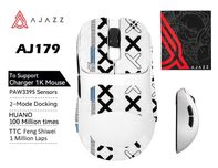 Миша AJAZZ AJ179 White PAW3395 DPI 26K 58г заряд на 200 годин