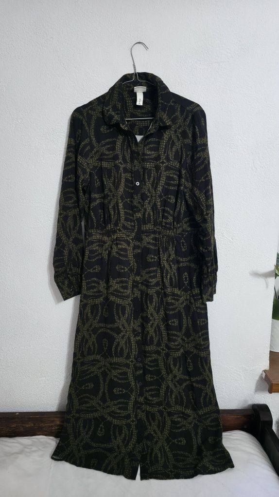 Czarna sukienka maxi midi zielona sukienka h&m szmizjerka we wzory