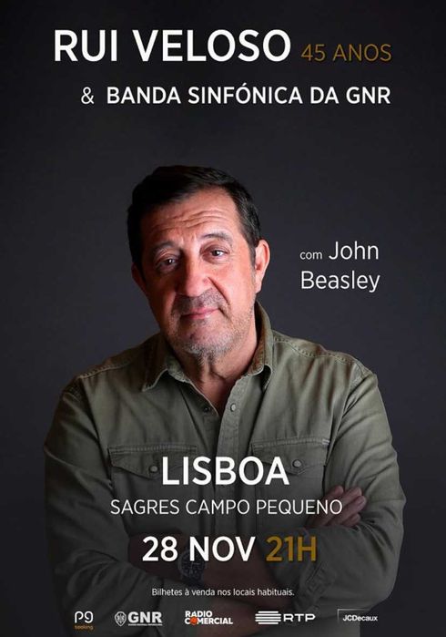 Bilhetes concerto RUI VELOSO & Banda Sinfónica da GNR