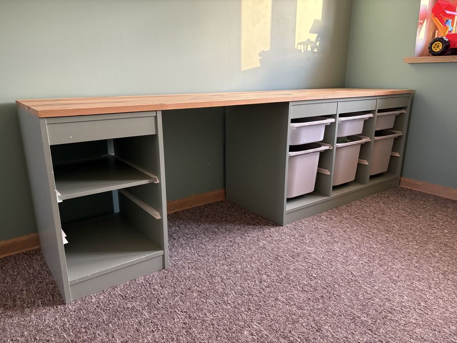 Ikea Trofast komplet z blatem i półką wiszącą