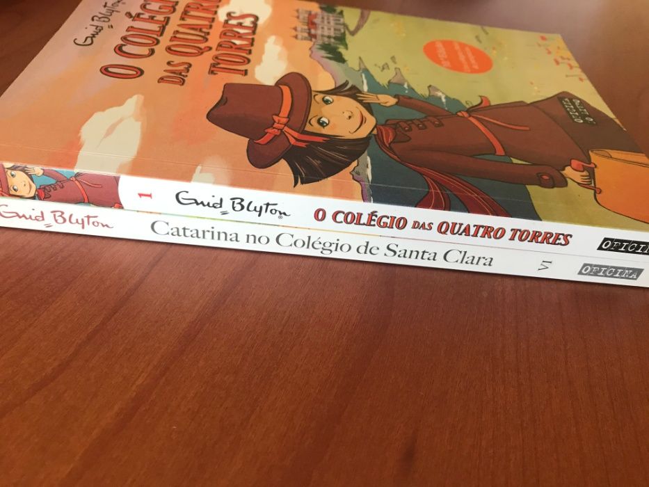 2 Livros de Enid Blyton "As Gémeas" e "O Colégio das Quatro Torres"