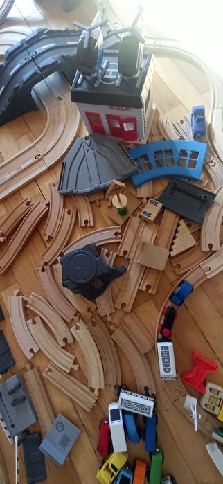 Drewniane klocki różne duży zestaw