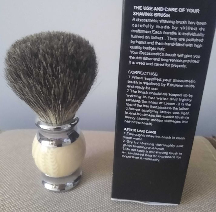 Pędzel do golenia z włosia borsuka, nowy