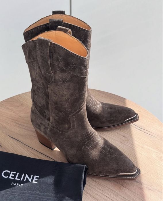 Ковбойські чоботи, козаки натуральна замша Celine