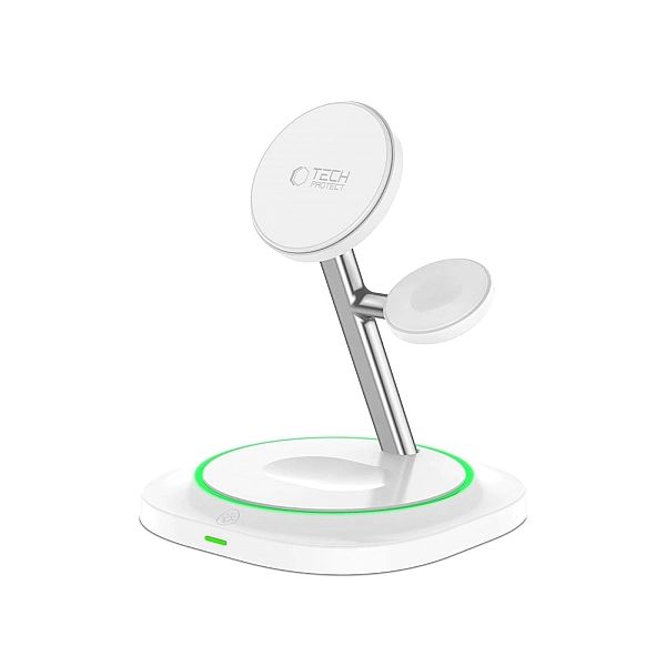 Tech-Protect Qi15W-A46/3In1 Magnetic Magsafe Wireless Charger White